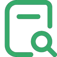 Icone vert recherche à la loupe