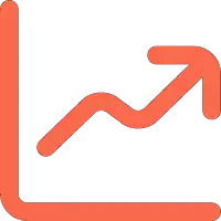 Icone diagramme de croissance orange