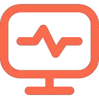 Icone orange diagramme sur ordinateur
