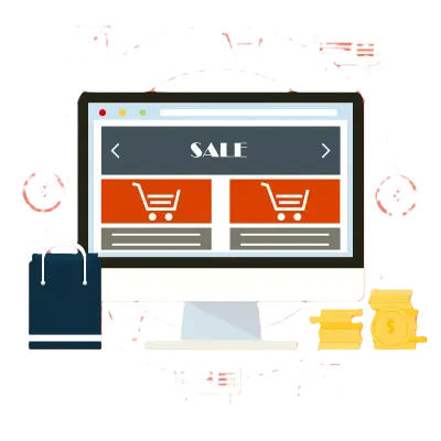 Commerce en ligne sur ordinateur